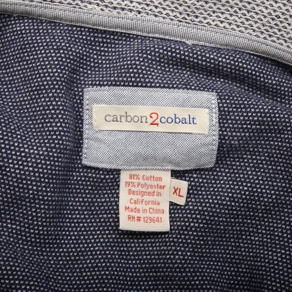 Carbon2Cobalt Shirt Mens XL Gray Short Sleeve Button Up Textured Knit Casual - Picture 4 of 9